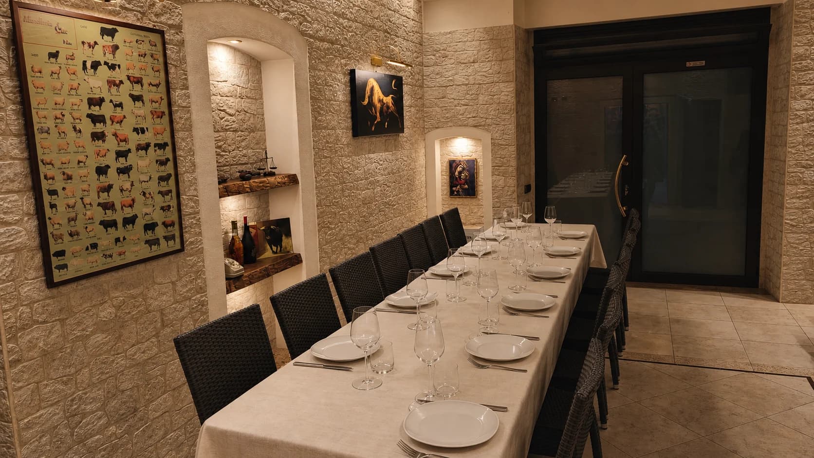 Vista completa della saletta privata